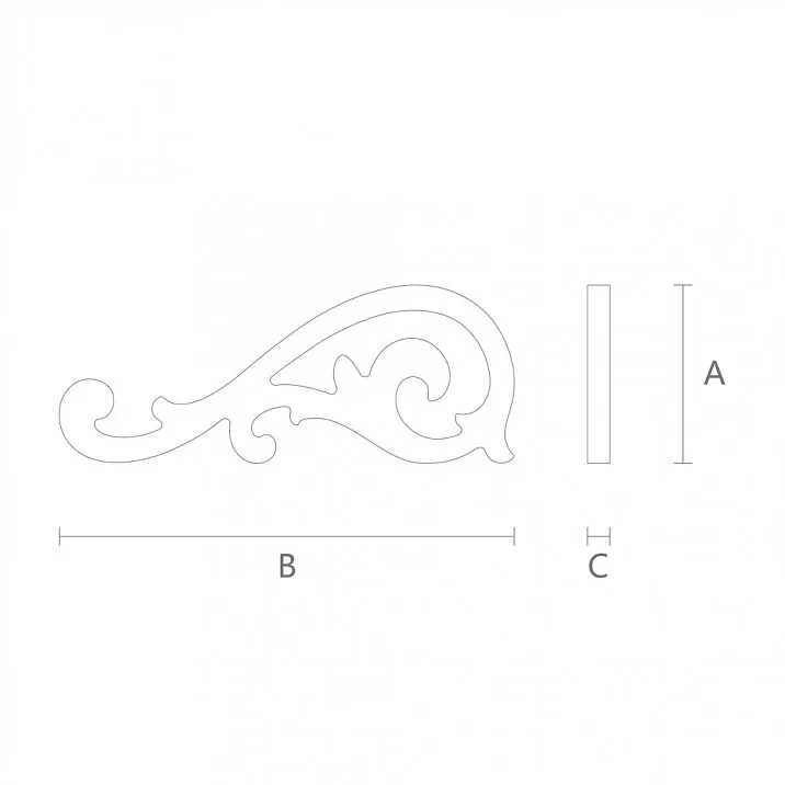 Carved Connector Element SNL-10 for house facade drawing