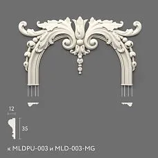 Polyurethane decor NPU-408, molding detail, compact interior composition element