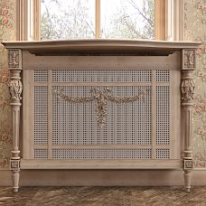 Carved Decor in Classic Interior, Wooden Inlay N-142.1 with Carved Pattern