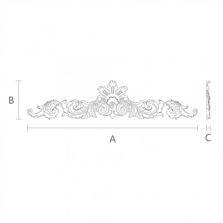 Wooden Inlay with Floral Pattern N-249 for Interior Decoration Drawing