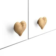 Heart HL-045 Solid Wood Furniture Handle in the shape of a heart for children&rsquo;s furniture