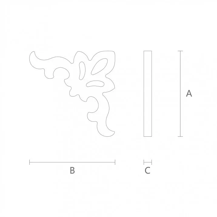 Carved Connector Element SNL-11, drawing of decor