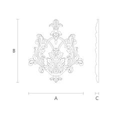Wooden carved decor N-026.1 - decorative element drawing