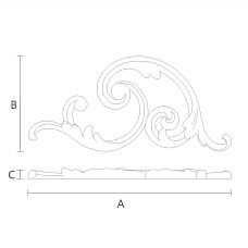 Drawing with dimensions of decorative corner NPU-298R for precise installation