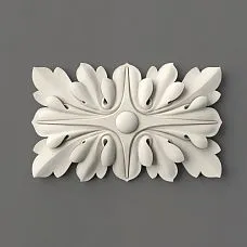 Rectangular polyurethane rose with carved ornament for ceiling and wall stucco &ndash; buy