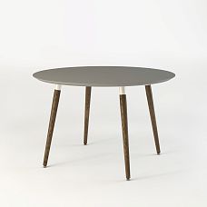 Table Fjord 002-007 on white background, showcasing its minimalist and modern design with wooden legs