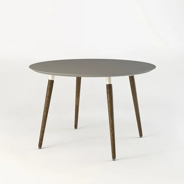 Table Fjord 002-007 on white background, showcasing its minimalist and modern design with wooden legs