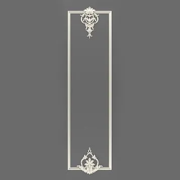 Комплект лепного декора CPU-1-2 из полиуретана STAVROS для стен в стиле неоклассика с двумя накладками разного размера и молдингом