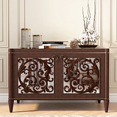 Decorating furniture with carved wooden decor, wooden overlay N-356L with patterns