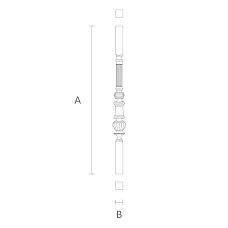 Solid wood balusters L-018 for staircase drawing