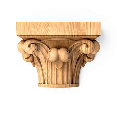 Carved Capital on Half-Column KL-037.01 from Oak