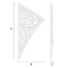 Carved wooden interior decor overlay - N-351L drawing