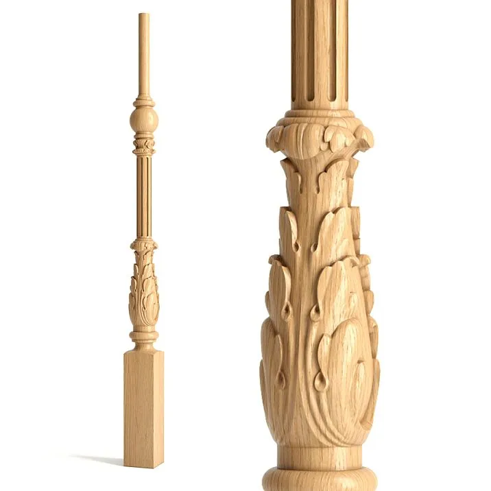 Carved wooden baluster L-002 for Renaissance-style staircase