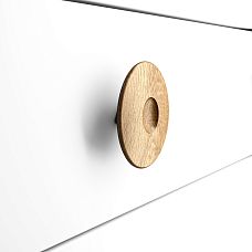 Round wooden handle for furniture fronts