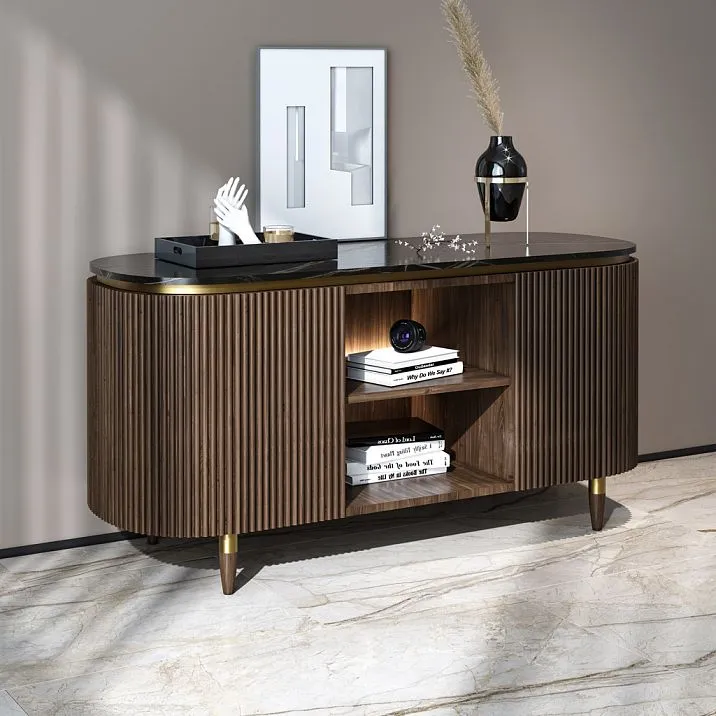 Деревянные ножки MN-149 с декором из металла у тумбы в интерьере