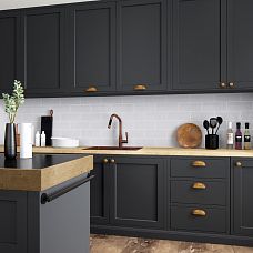 Wooden shell handles in interior photo