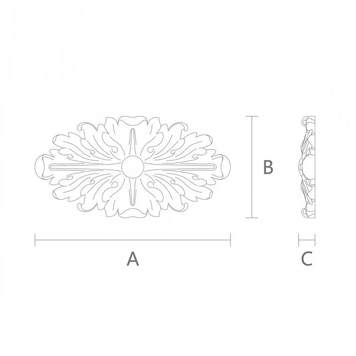 Architectural Element Rosette R-069 Drawing