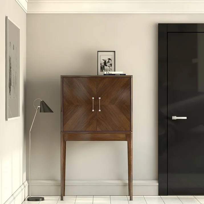 Straight wooden furniture leg MN-186 for a cabinet in interior design