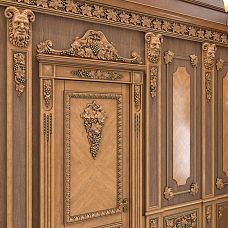 Carved mask M-011 on photo, wall decoration in interior