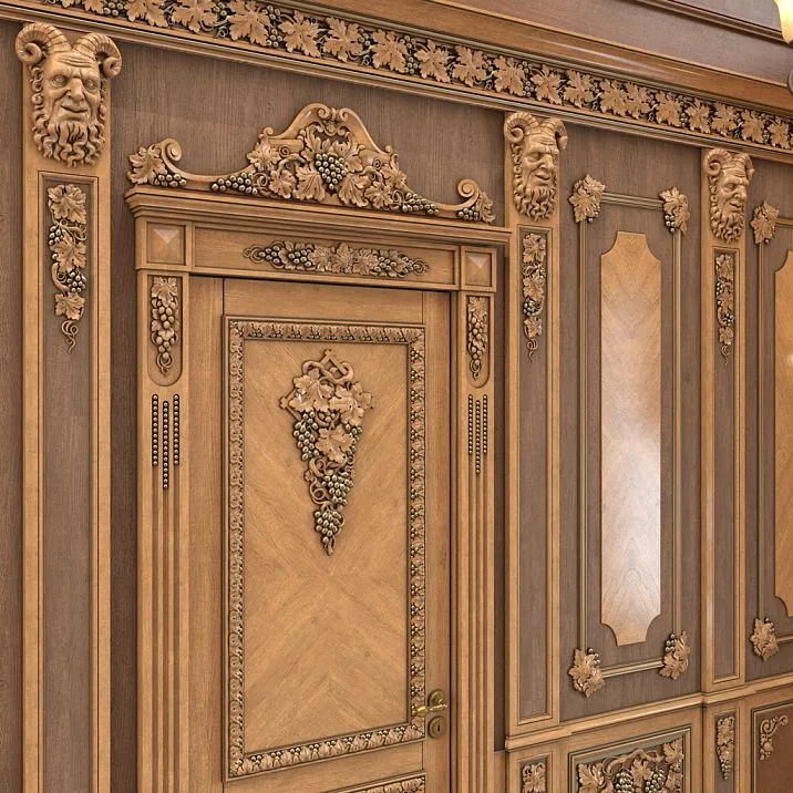 Carved mask M-011 on photo, wall decoration in interior