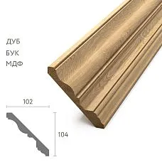 Wooden cornice KZ-001 from solid oak with profile A104&times;C102&times;D24&times;E17