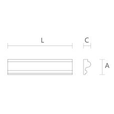 Schematic illustration of dimensions and decorative profile of molding MLD-057
