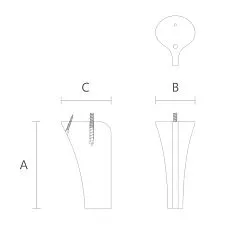 Drawing of furniture leg MN-232 with dimensions and mounting scheme