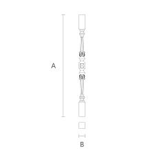 Elegant wooden stair baluster L-025 drawing