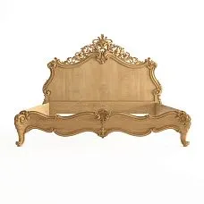 View of the directly carved bed frame KRVT-001-1-1 made of solid wood