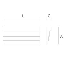 Schematic illustration of the dimensions and geometry of the MLD-052 molding profile