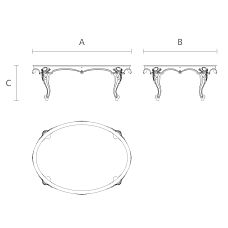 Pedestal for a coffee table STL-027-1 drawing