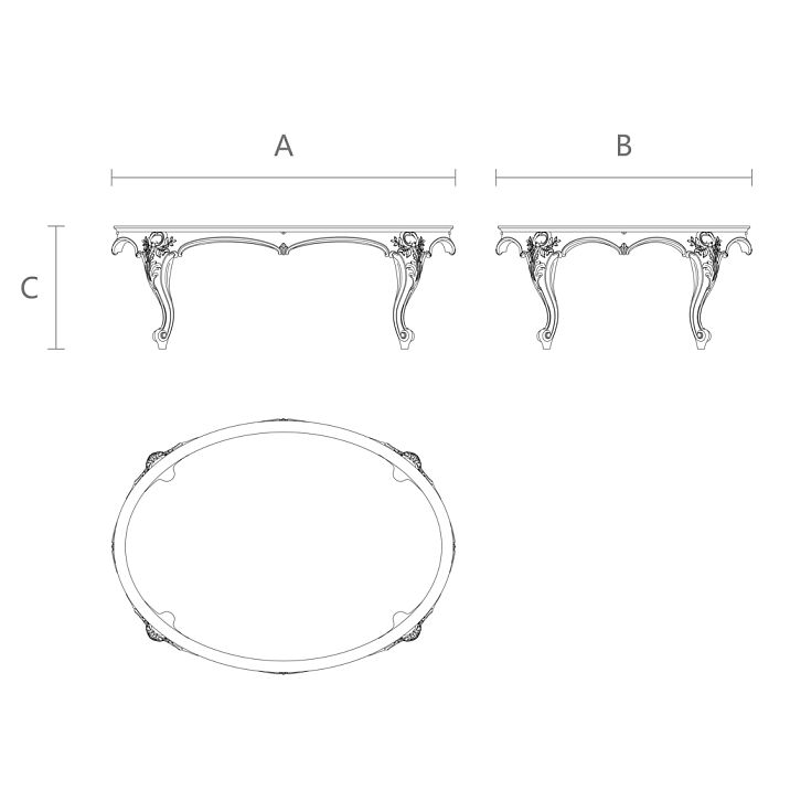 Pedestal for a coffee table STL-027-1 drawing