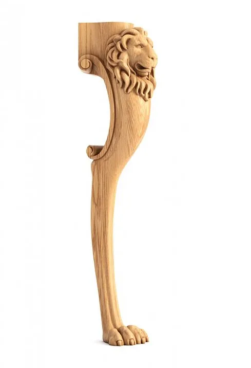 Carved wooden furniture leg for table MN-045 with lion&rsquo;s head