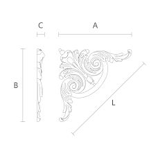 Carved Wooden Inlay N-389, Decoration Drawing