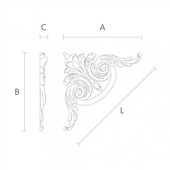 Carved Wooden Inlay N-389, Decoration Drawing