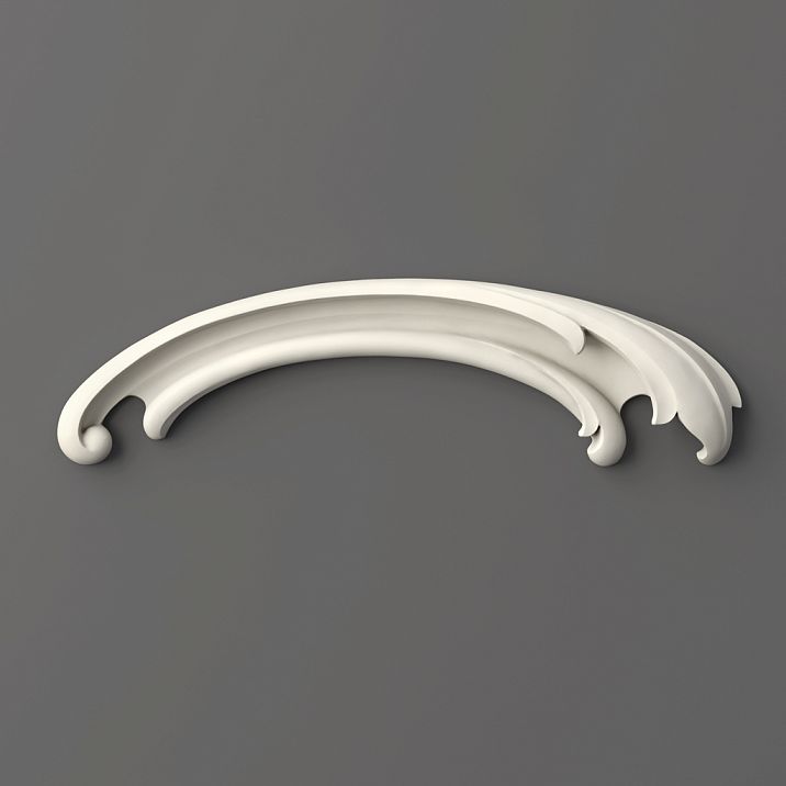 NPU-432R Molded Decoration - Close-up with smooth, multi-layered scrolls