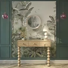 Console table in interior with wooden legs MN-221 of unusual design