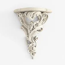 Handcrafted: exquisite carved ornament on shelf Versailles 009-001.