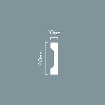 Плинтус напольный W40V1 из полистирола HI WOOD минимальной высоты 40 мм с гладкой поверхностью белого цвета