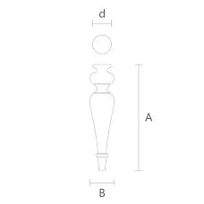 Carved furniture leg MN-117 scheme