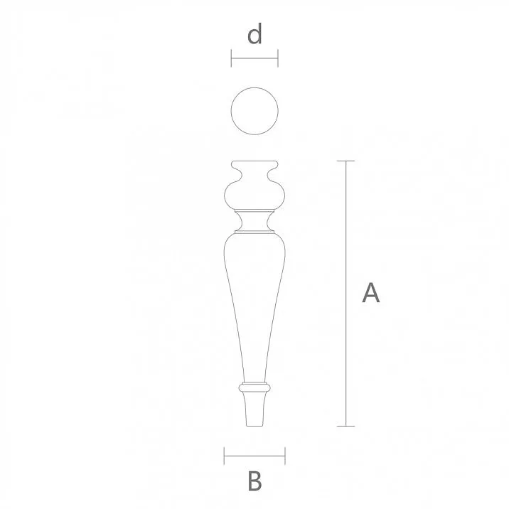 Carved furniture leg MN-117 scheme
