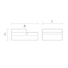 Cross-section diagram of profile DK-001 showing layers of moisture-resistant MDF and plywood