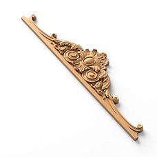 Wooden decorative element N-173.1 with carved ornament top view