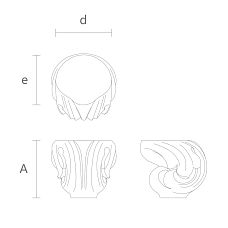 Drawing of curved leg for bed