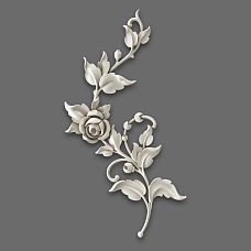 NPU-468R decorative molding: floral polyurethane applique with elegant scrolls