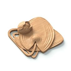 Wooden Water Lily for Interior Decoration - Carved Rosette R-063L