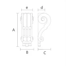 KR-027 oak solid wood shelf bracket drawing