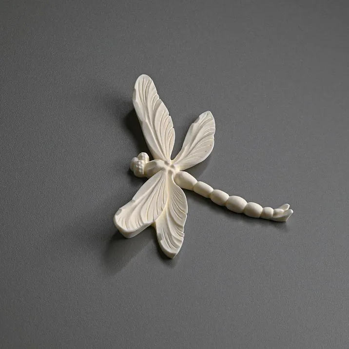 Molded decorative element in the shape of a dragonfly &mdash; polyurethane molding for walls and furniture STAVROS.