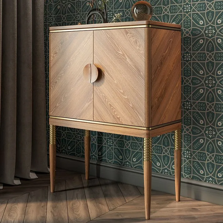 Turned leg with polyurethane decoration MN-152 for a wooden cabinet photo