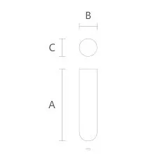 Technical drawing of precision-finished furniture leg MN-234 with dimensions indicated
